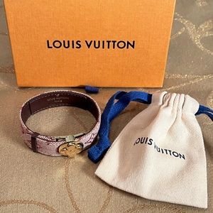 Authentic Louis Vuitton Millennium Wish Monogram Bracelet Leather Canvas Brown